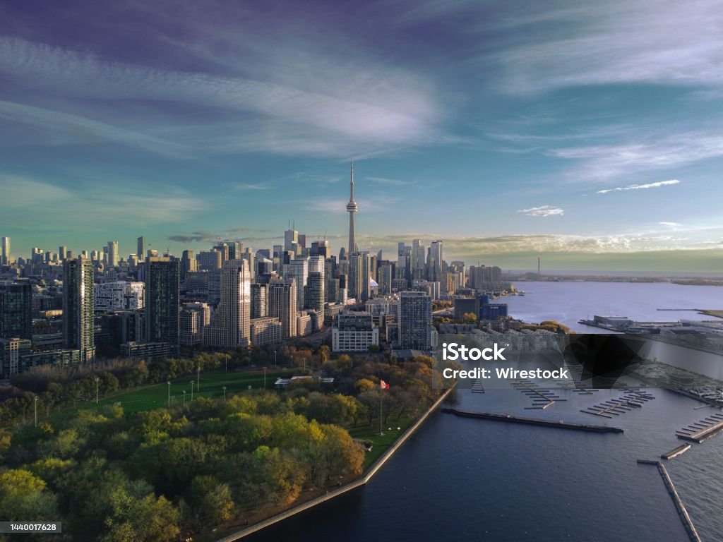 Aerial of Toronto city skyline, Ontario, Canada. An aerial of Toronto city skyline, Ontario, Canada. Toronto Stock Photo