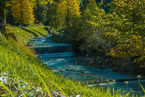 Long time Exposure from a little river in the Region Appenzell in Switzerland