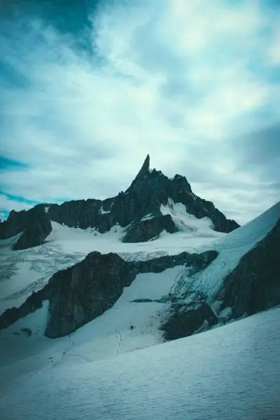 Photo of Beautiful shot of snowy and rocky steep mountains and hills