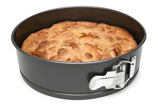 Charlotte apple pie in baking form
