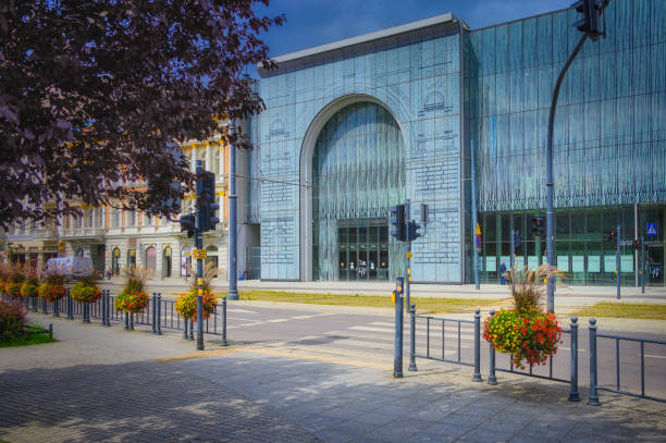 Lodz, Poland – October 20, 2021: The filharmony building in Lodz, Poland