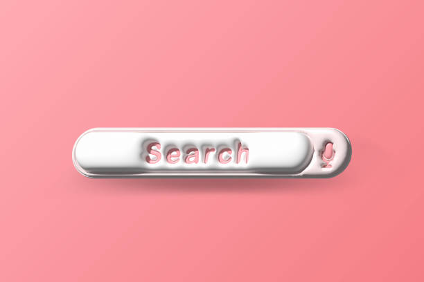 istock minimal search bar on pink background. web search concept. 3d rendering illustration 1440034803
