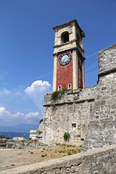 istock Clock tower in Greece, Corfu, Mediterranean Sea, vertical 1440034842