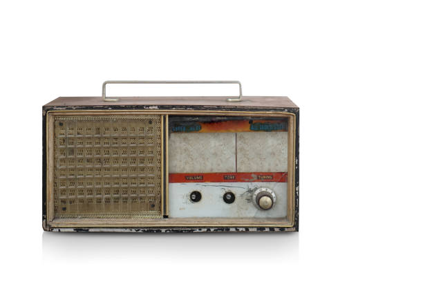 istock front view antique radio on white background, object, music, old, decor, vintage, ancient, copy space 1440040712
