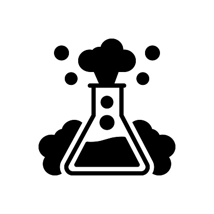 Icon for reaction, laboratory, chemical, experiment, flask, research, toxic, scientific