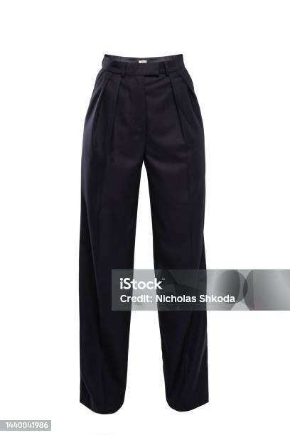 Black Pants Isolated In White Background Invisible Mannequin Stock Photo - Download Image Now