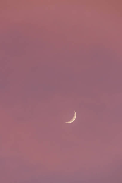 istock Crescent moon on beautiful sunset sky background. 1440048307