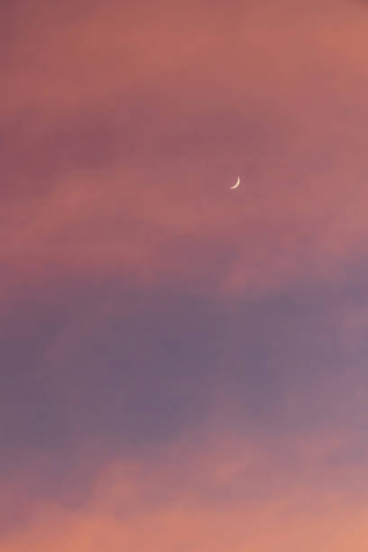 istock Crescent moon on beautiful sunset sky background. 1440048338