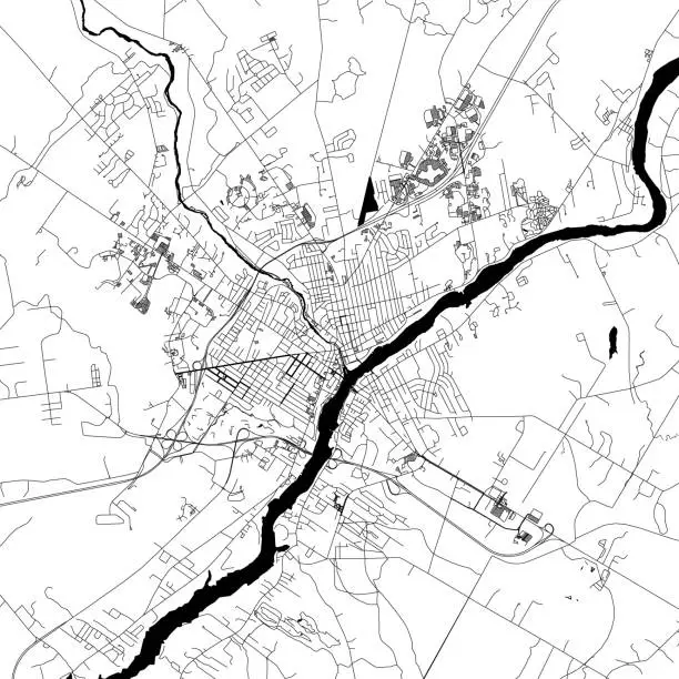 Vector illustration of Bangor, Maine, USA Vector Map