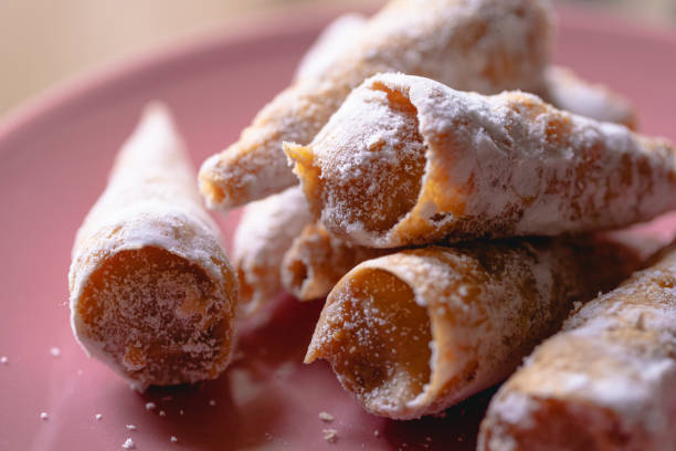 istock Cone-shaped cookie filled with dulce de leche. Brazilian dessert. 1440056176