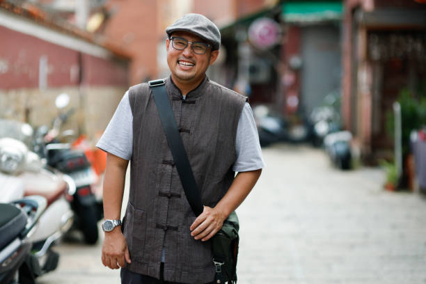 Smiling portrait of local tour guide in Lukang, Changhua, Taiwan