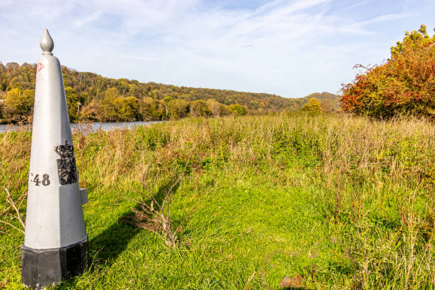istock Border marker between Belgium and Holland in Eijsder Beemden Nature Reserve 1440060381