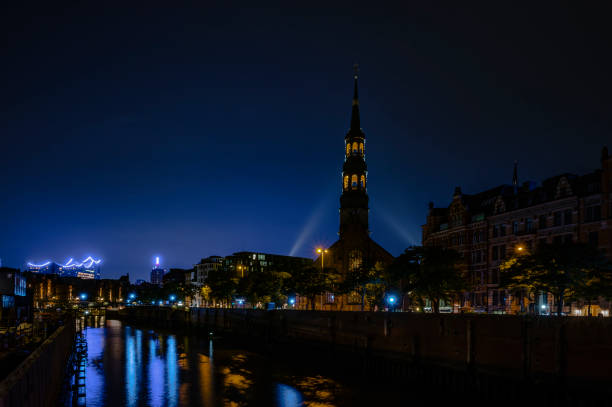 Night shot, warehouse quarter, Hamburg