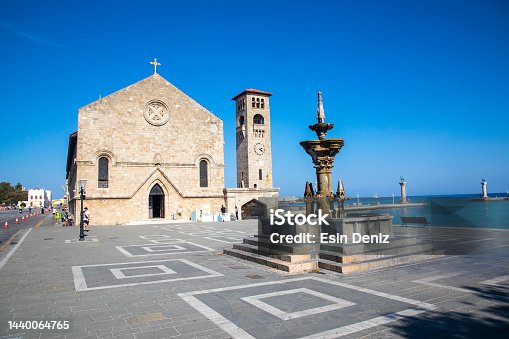 istock Evangelismos Church (also called The Church of the Annunciation), Mandraki Harbour, Rhodes island, Greece. 1440064765