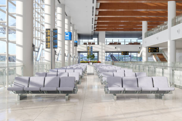 Airport Waiting Area With Empty Seats