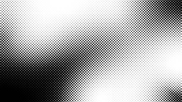 halbtonhintergrund. grunge-halbton-pop-art-textur. weiße und schwarze abstrakte tapete. geometrischer retrovektorhintergrund - halftone stock-grafiken, -clipart, -cartoons und -symbole
