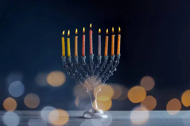 Hanukkah background with menorah