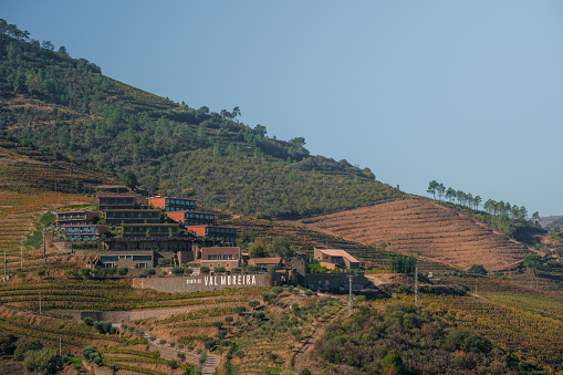 Douro Valey, Portugal; November 05, 2022: General view of the Hôtel Vila Galé on the slopes of the Douro Valley