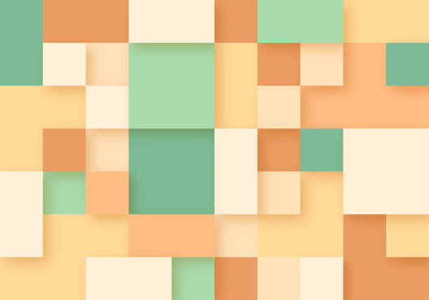 abstrakcja mozaika piksele kolory warstwowe tło - vibrant color checked backgrounds multi colored stock illustrations