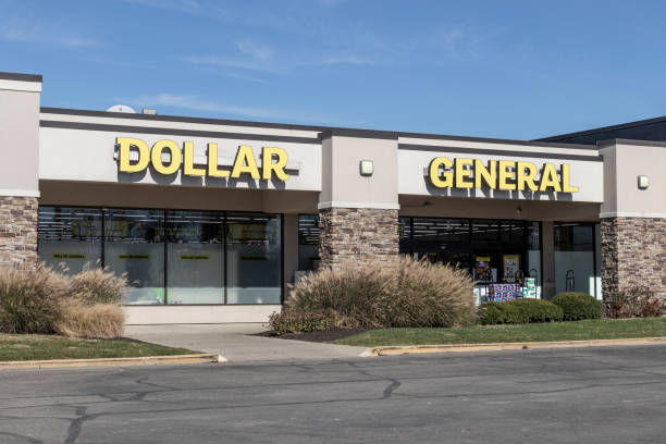 Dollar General Retail Location. Dollar General is a small box discount retailer. stock photo
