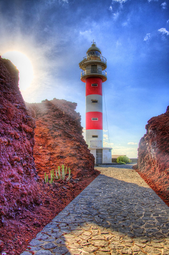 Punto Teno Lighthouse in north-west coast of Tenerife, Canarian Islands