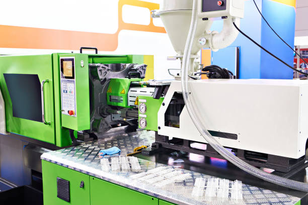 Electric injection molding machine stock photo