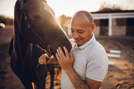 Senior Man with his favorite horse