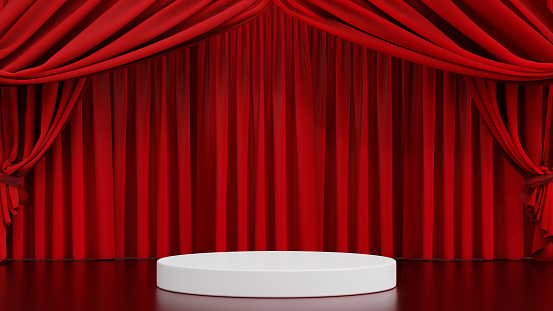 Theatre - Red Curtains isolated on white background. (Photoshop Graphic)