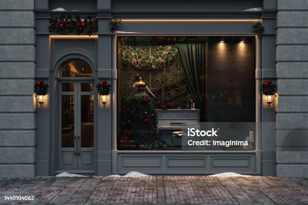 Christmas Retail Display Stock Photo - Download Image Now - Christmas, Marketing, Store Window