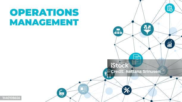 Operations Management Drawing Simple Operations Management Vector Illustration Blue Concept Related To ...