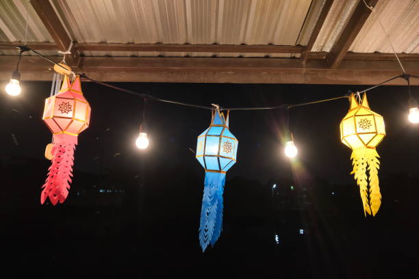 There are beautifully decorated lanterns.