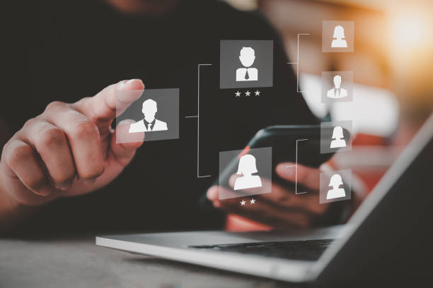 istock Human resources manager working with HR organizational diagram mindmap choose the perfect employee for his business. 1440111750