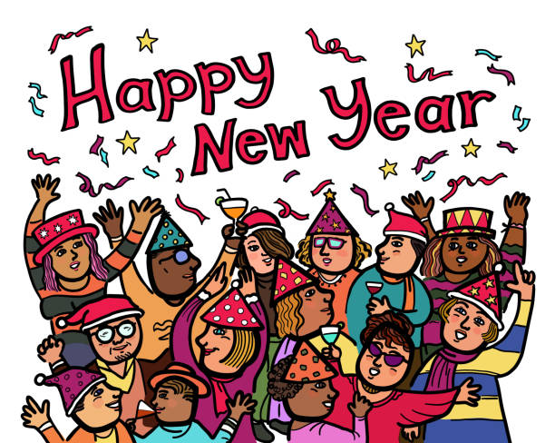 Group Of Crowds Of People Celebrate The New Years Holidays Party Stock Illustration - Download Image Now - iStock Group Of Crowds Of People Celebrate The New Years Holidays Party Stock Illustration - Download Image Now - iStock