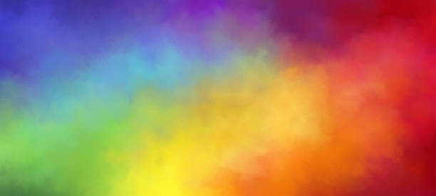 abstrakter aquarell-regenbogenhintergrund - watercolour paints watercolor painting backgrounds rainbow stock-grafiken, -clipart, -cartoons und -symbole