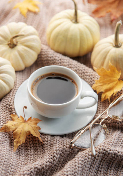 istock White pumpkins, coffee and autumn leaves 1440126298