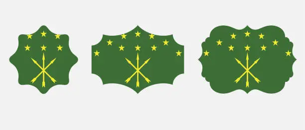 Vector illustration of Adygea flag icon . web icon set . icons collection flat. Simple