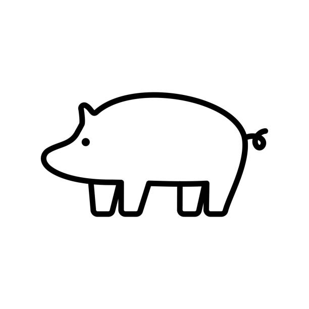 pig icon logo design vector template illustration sign and symbol pixels perfect - piggy bank symbol finance black stock illustrations