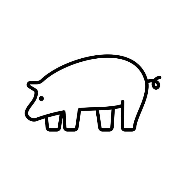 pig icon logo design vector template illustration sign and symbol pixels perfect - piggy bank symbol finance black stock illustrations