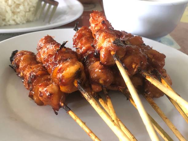 istock photo of red chicken satay 1440135282