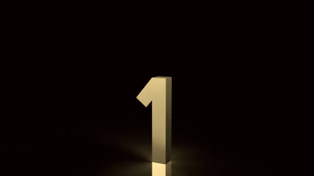 istock Business challenge, Business rate,  gold number one on black background  3d rendering 1440137281