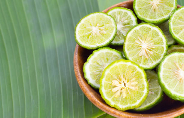istock Bergamot kaffir lime herb fresh isolated on white 1440137878