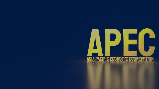 gold apec or Asia pacific economic cooperation for event business concept 3d rendering
