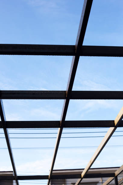 istock Steel roof structure. Build a room addition 1440138056