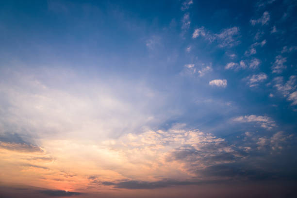 istock sunset, sunrise,  sunset sky with gentle colorful clouds 1440138232