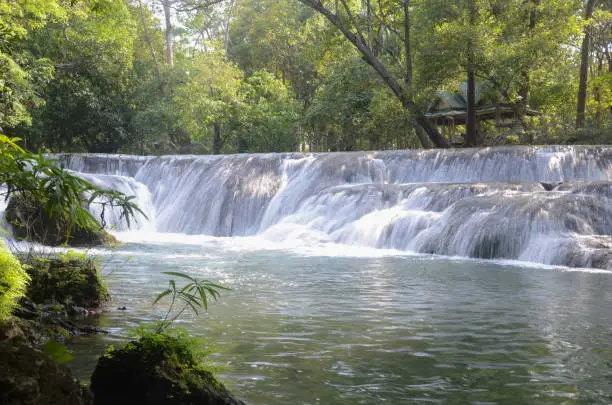 Photo of Beautiful landscape. View of Muak Lek Waterfall in muak lek arboretum at Saraburi province. Popular tourism in Thailand