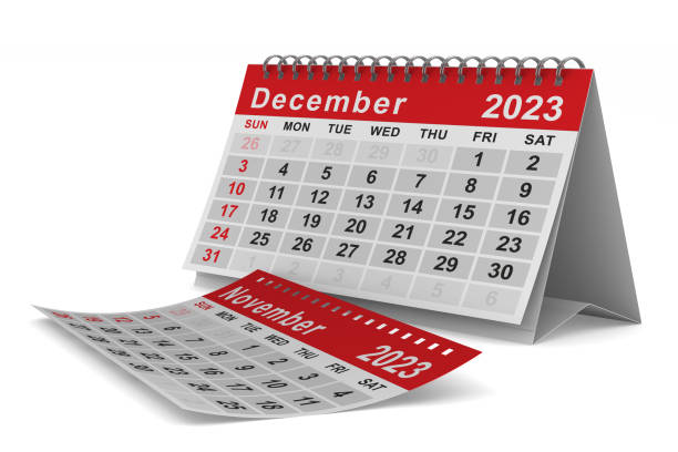 istock 2023 year. Calendar for December. Isolated 3D illustration 1440150948