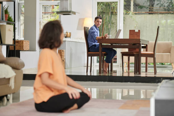 istock Woman Talking to Exercising Girlfriend 1440155522