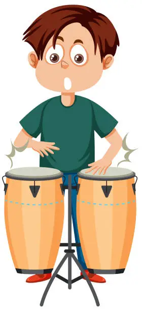 Vector illustration of rs_nu_kids_playing_music1_