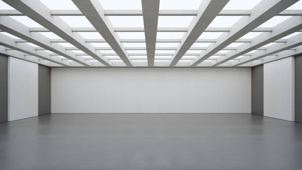 istock Abstract interior design 3D rendering of modern showroom. 1440159254