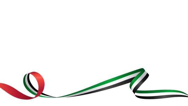 �旗を振るアラブ首長国連邦のベクター画像の背景。 - united arab emirates flag united arab emirates flag symbol点のイラスト素材／クリップアート素材／マンガ素材／アイコン素材